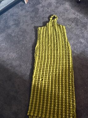 Olive Green Crochet Halter Maxi Dress